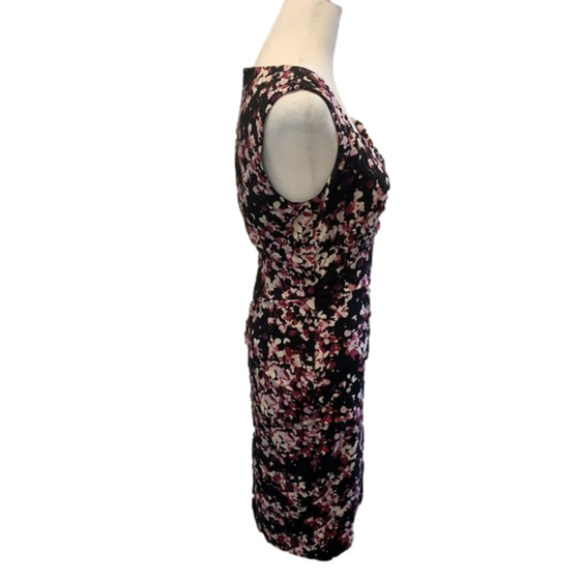 White House Black Market Pink Floral Dress, tiered layers, sleeveless, Size 6 - Picture 2 of 7